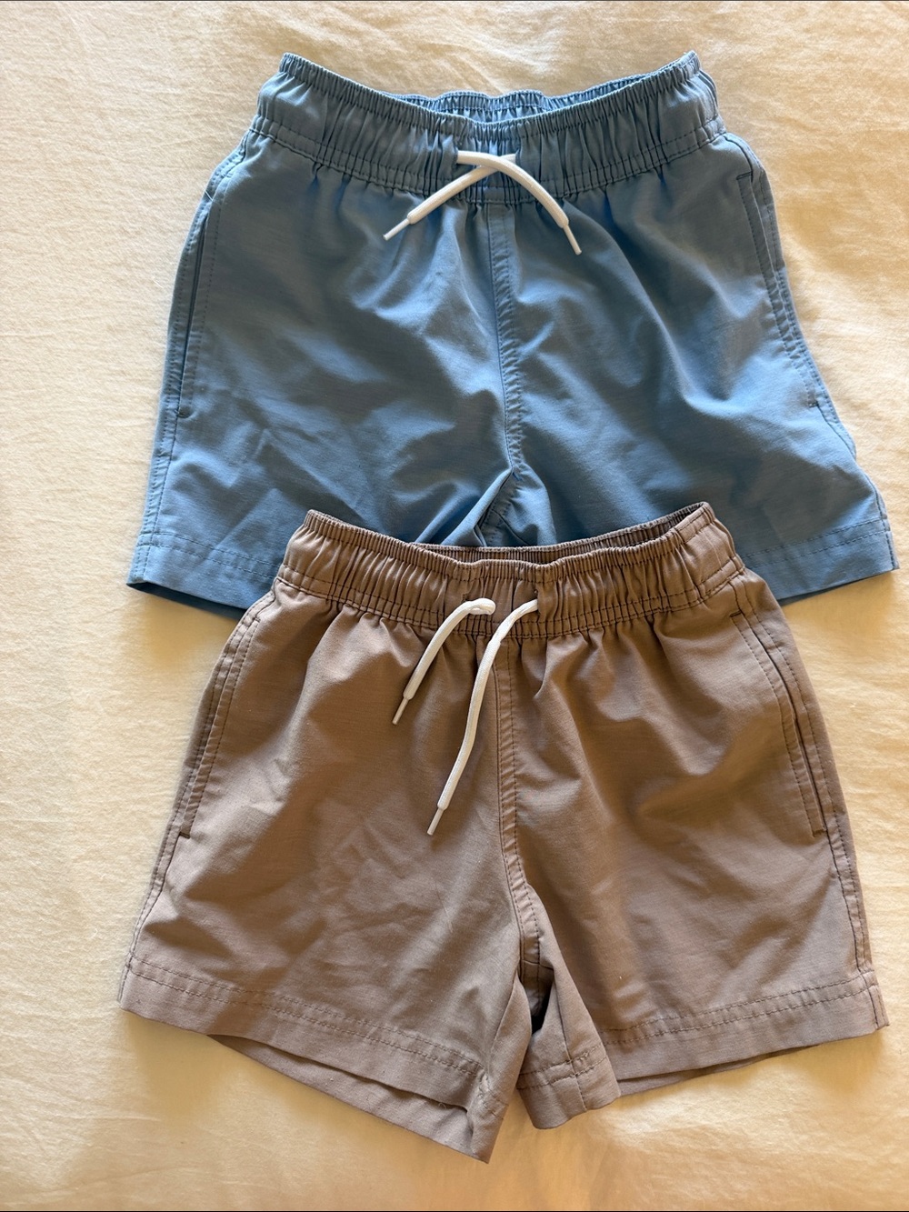 Magellan Outdoors Boys Elastic Drawstring Shorts in Blue & Brown